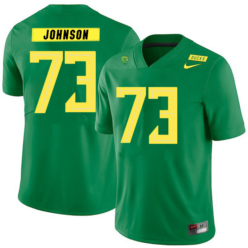 2019 Men #73 Justin Johnson Oregon Ducks College Football Jerseys Sale-Green - Click Image to Close
